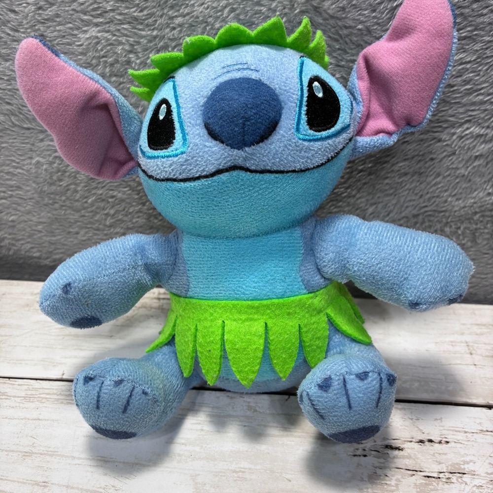 Disney Stitch Hula Plush Blue Just Play Lilo and Stitch 7 Inch Stuffed Animal